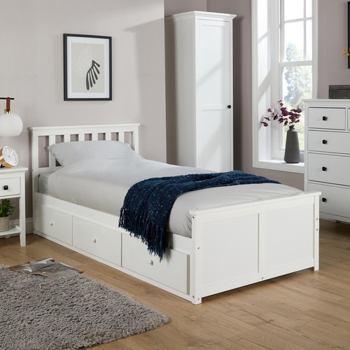 Single 3ft pine wooden bed - pine,