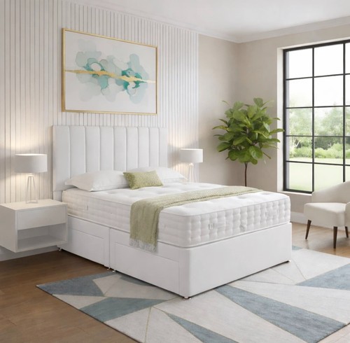 Plush divan bed set with - divan,