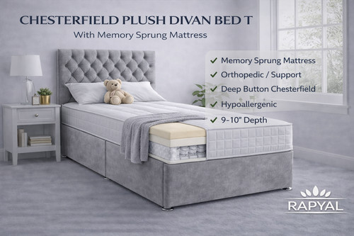 Single divan bed set - set, 3ft