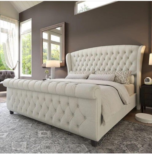 Luxury tulip wing sleigh bed - tulip,